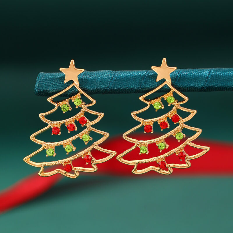 Festive Christmas Tree Earrings - Image 3