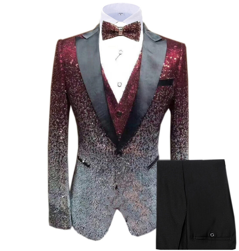 Sequin Men's Suit Three Piece Set - Image 5