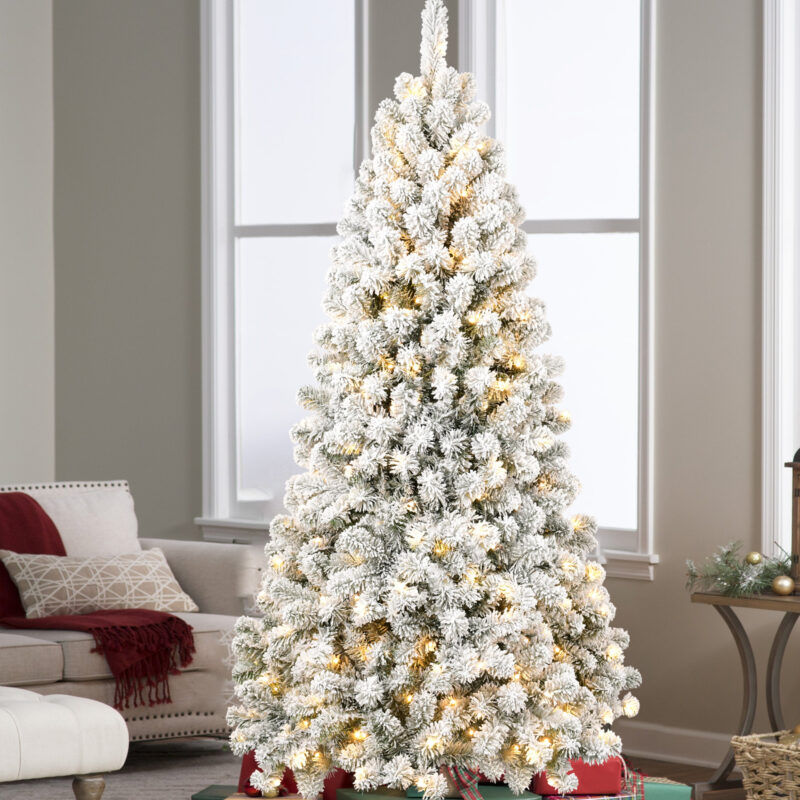 Snow-Flocked Artificial Christmas Tree - Image 4