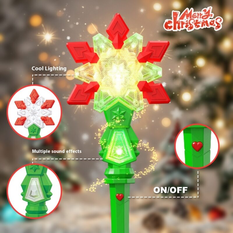 Christmas Luminous Music Snowflake Stick Children's Luminous Holiday Toys - Image 5