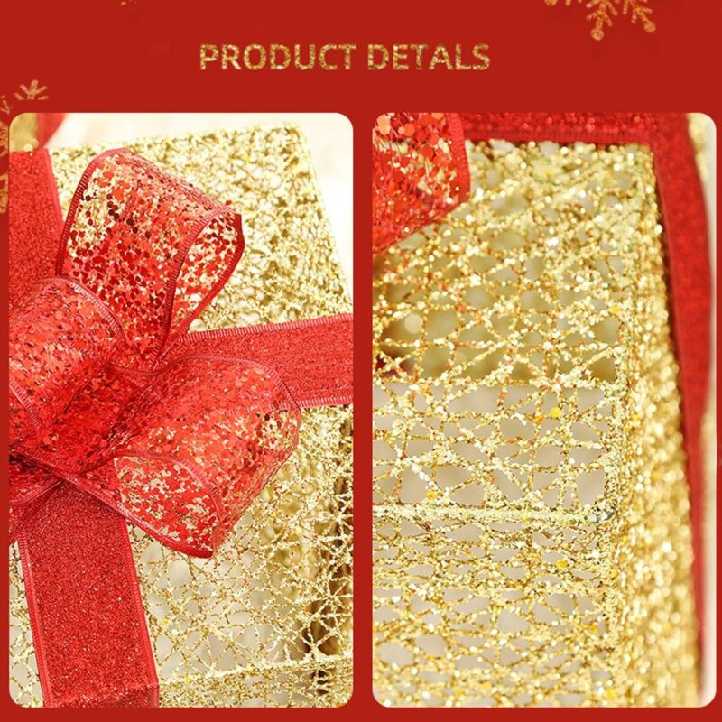 Gold LED Christmas Gift Box Trio - Image 4