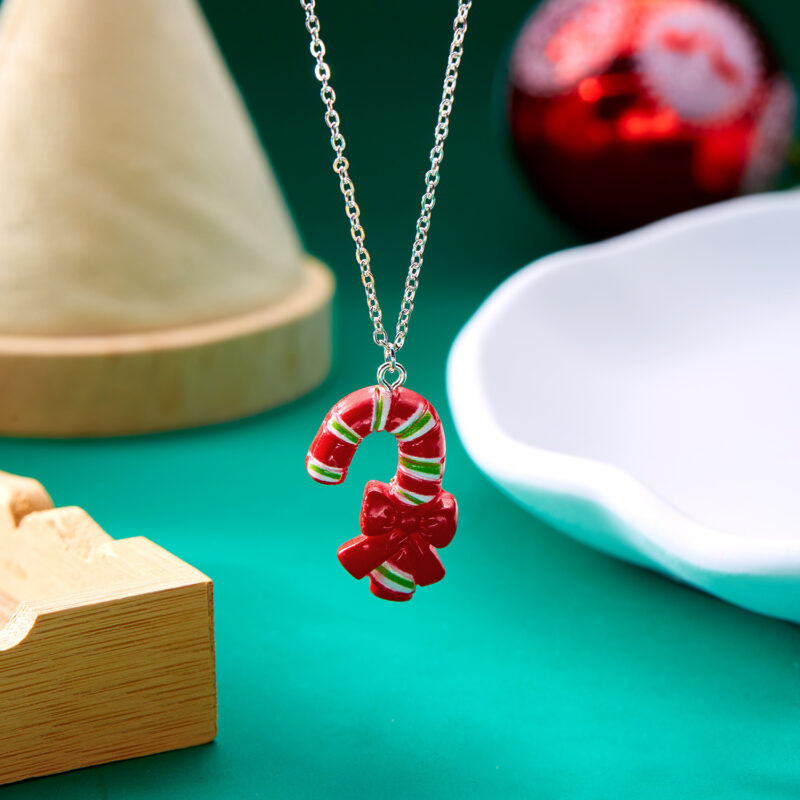 Cute Cartoon Resin Necklace Christmas Snowman Santa Claus Pendant Clavicle Chain Necklace For Women Jewelry - Image 7