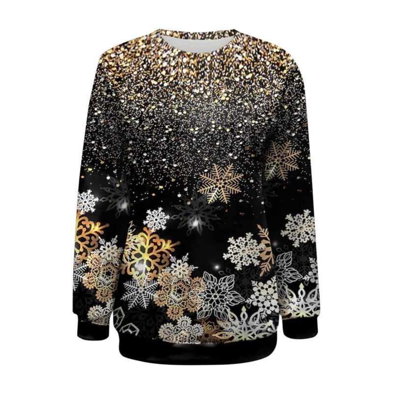 Snowflake Christmas 3D Digital Printing Sweater - Image 3