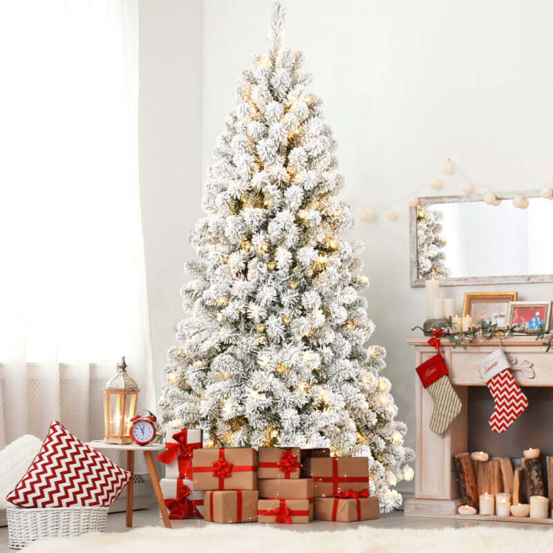 Snow-Flocked Artificial Christmas Tree - Image 8