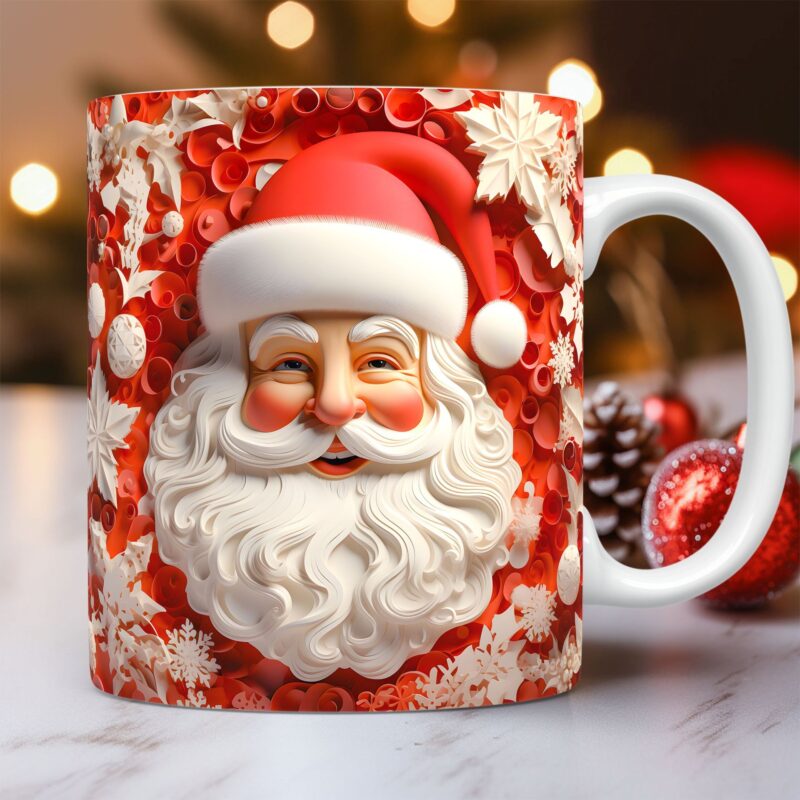 Creative 3D Christmas Ceramic Mug Unique Space Design Snowman Santa Coffee Cup Tea Milk Mug Christmas Gifts For Kids Adults Kitchen Gadgets - Image 9