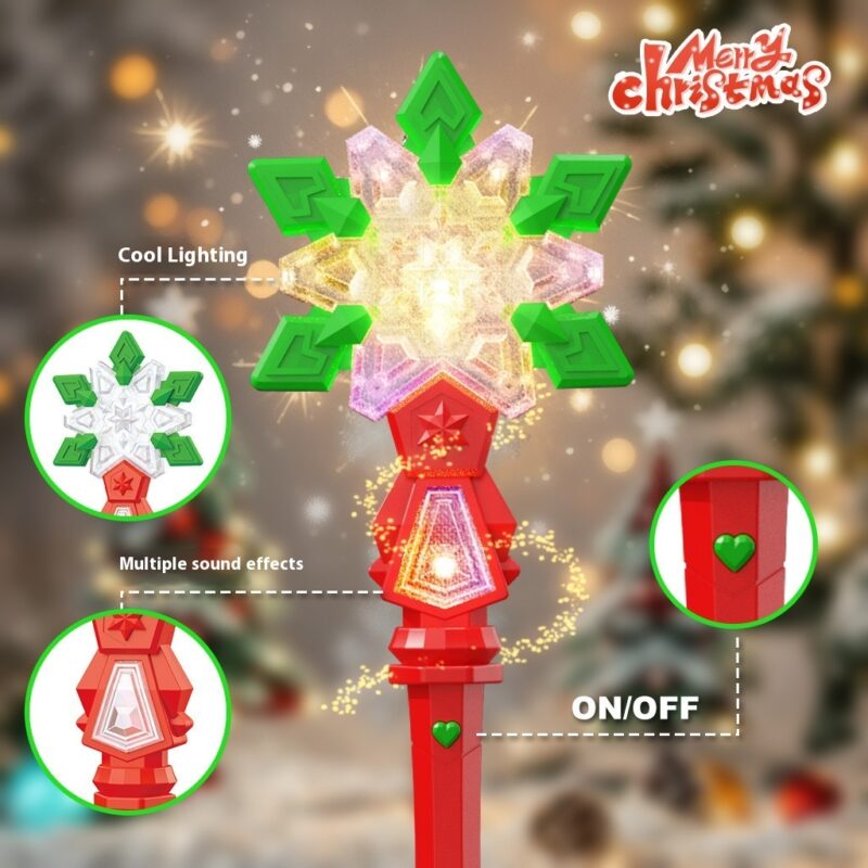 Christmas Luminous Music Snowflake Stick Children's Luminous Holiday Toys - Image 3