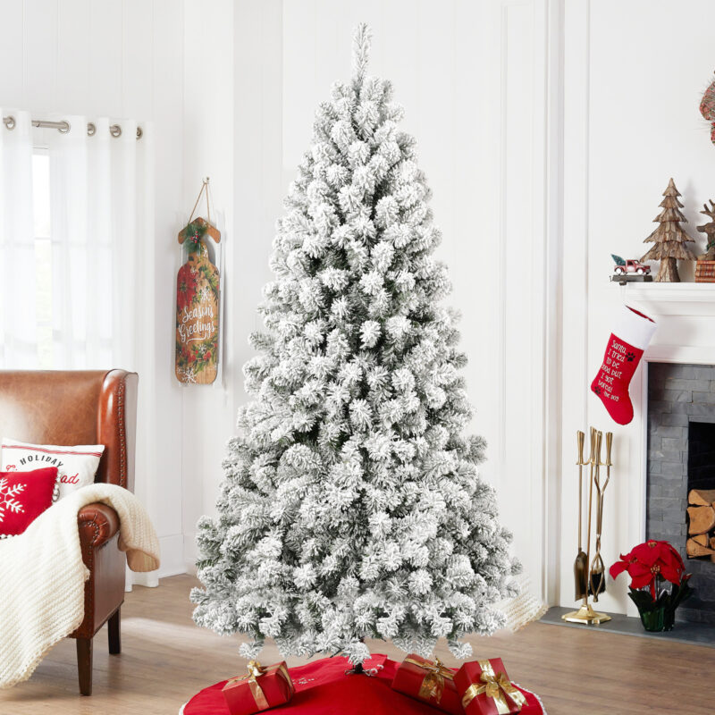 Snow-Flocked Artificial Christmas Tree - Image 6