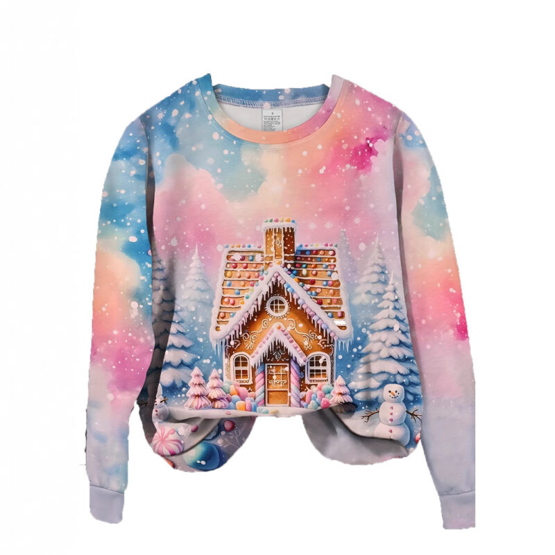 Christmas Christmas Building Snowman Snowflake Graphic Sweater - Image 2