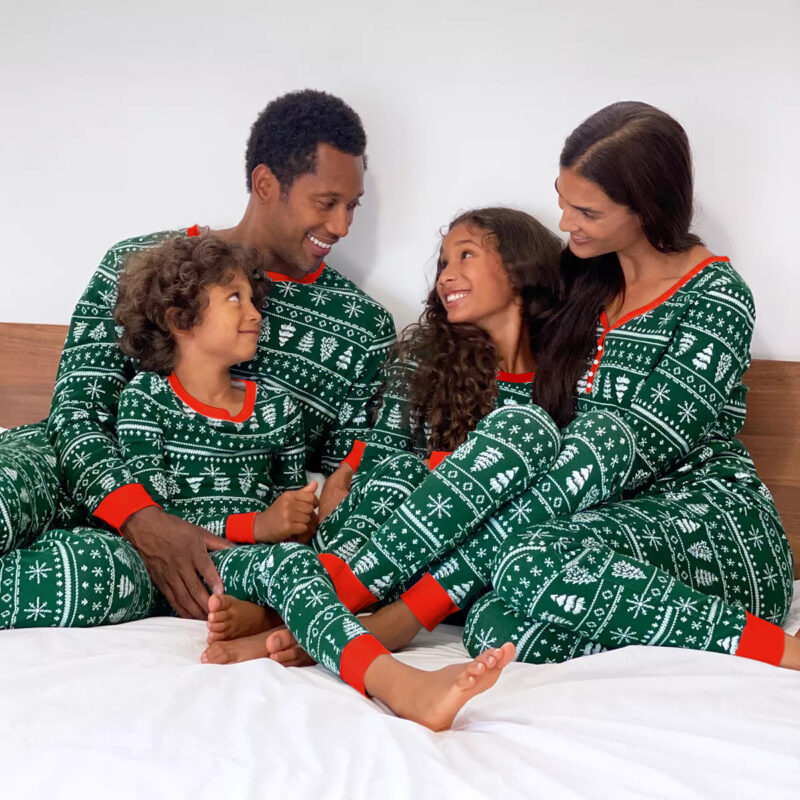 Matching Green Family Christmas Pajamas