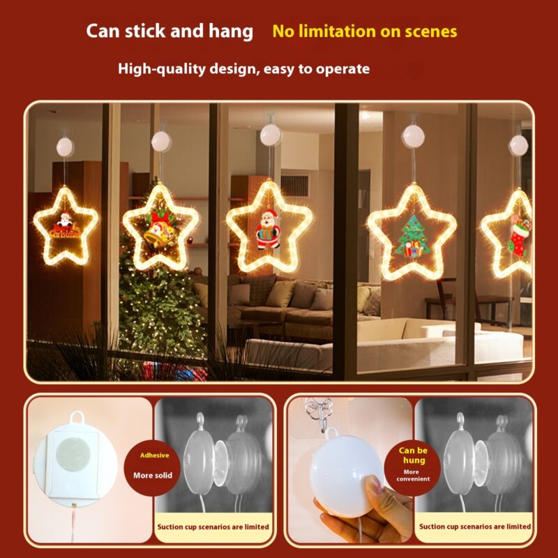 Christmas Pendant Decoration Christmas Atmosphere Led Lights Led Christmas Star Light Decoration For Window Door For Holiday - Image 5