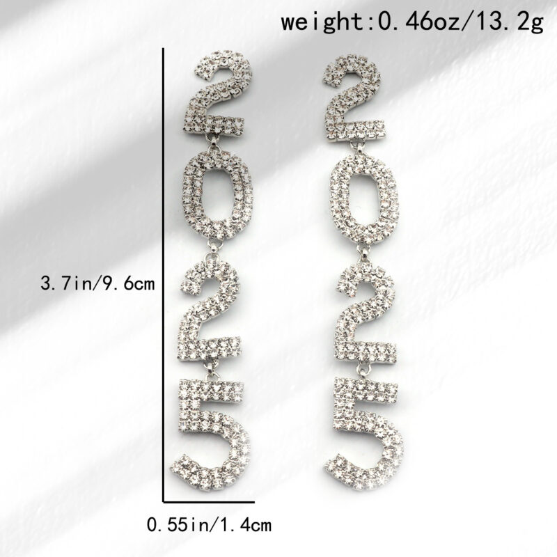 Women's Tassel Full Diamond Rhinestone 2025 Long Pendant Earrings - Image 3