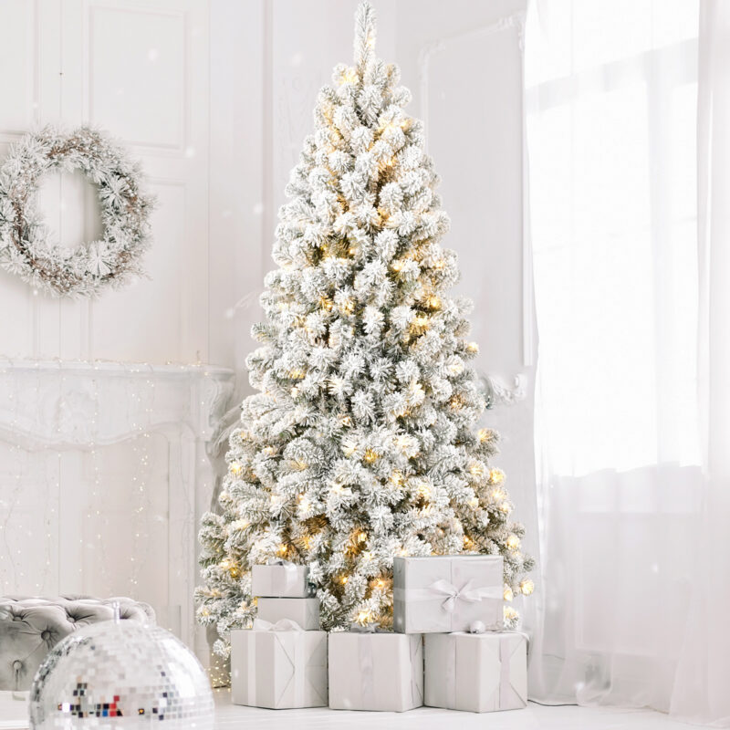 Snow-Flocked Artificial Christmas Tree - Image 7