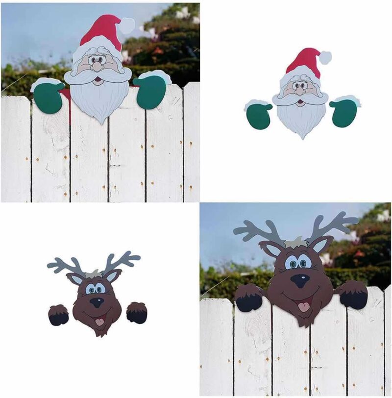 Festive Fence Peekers - Santa & Reindeer - Image 10