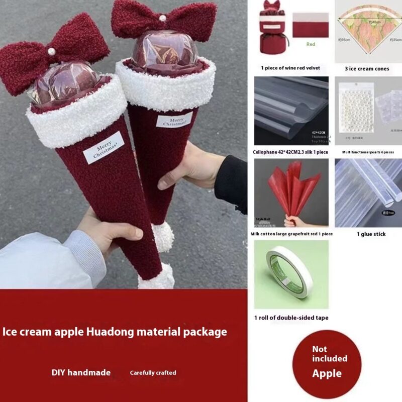 Velvet Holiday Gift Cone with Bow - Image 3