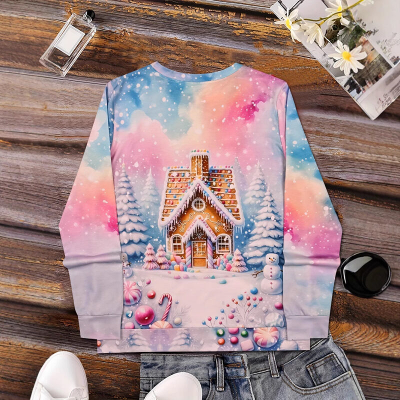 Christmas Christmas Building Snowman Snowflake Graphic Sweater - Image 4